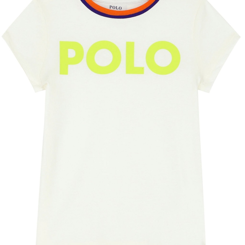 Polo Girls 4T by Ralph Lauren Cream Short Sleeve Tee